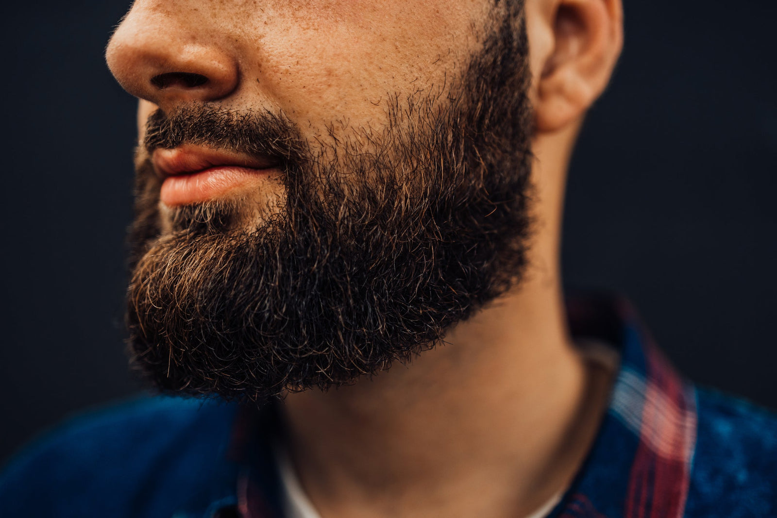 Up close image of a man's beard
