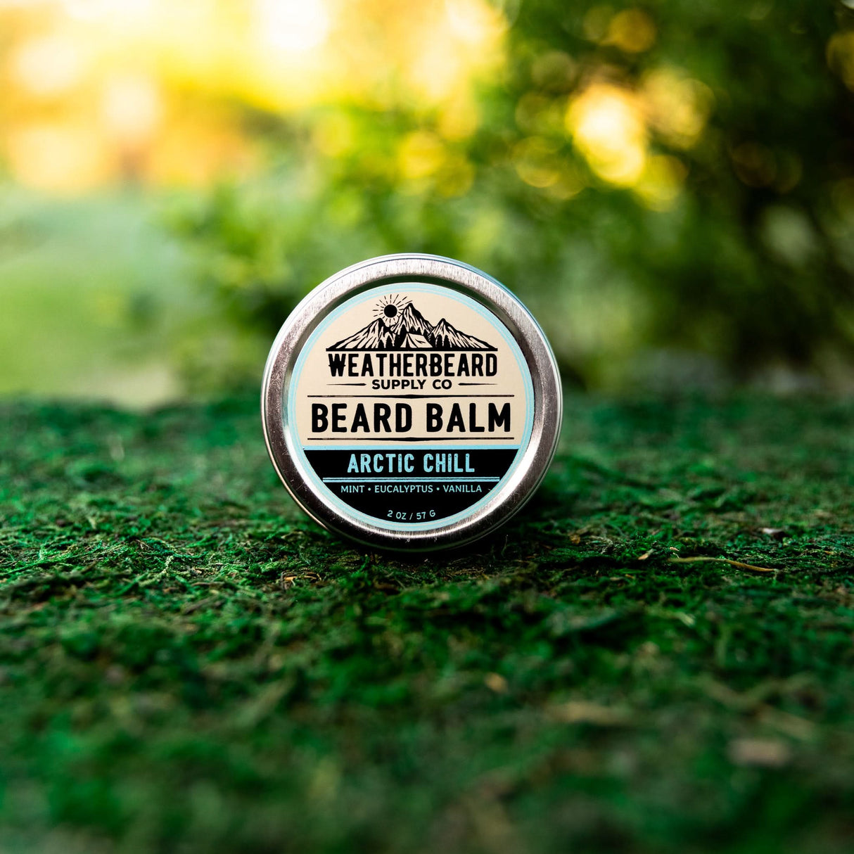 Product shop of Weatherbeard Supply Co Arctic Chill Beard Balm with notes of peppermint, eucalyptus, and vanilla