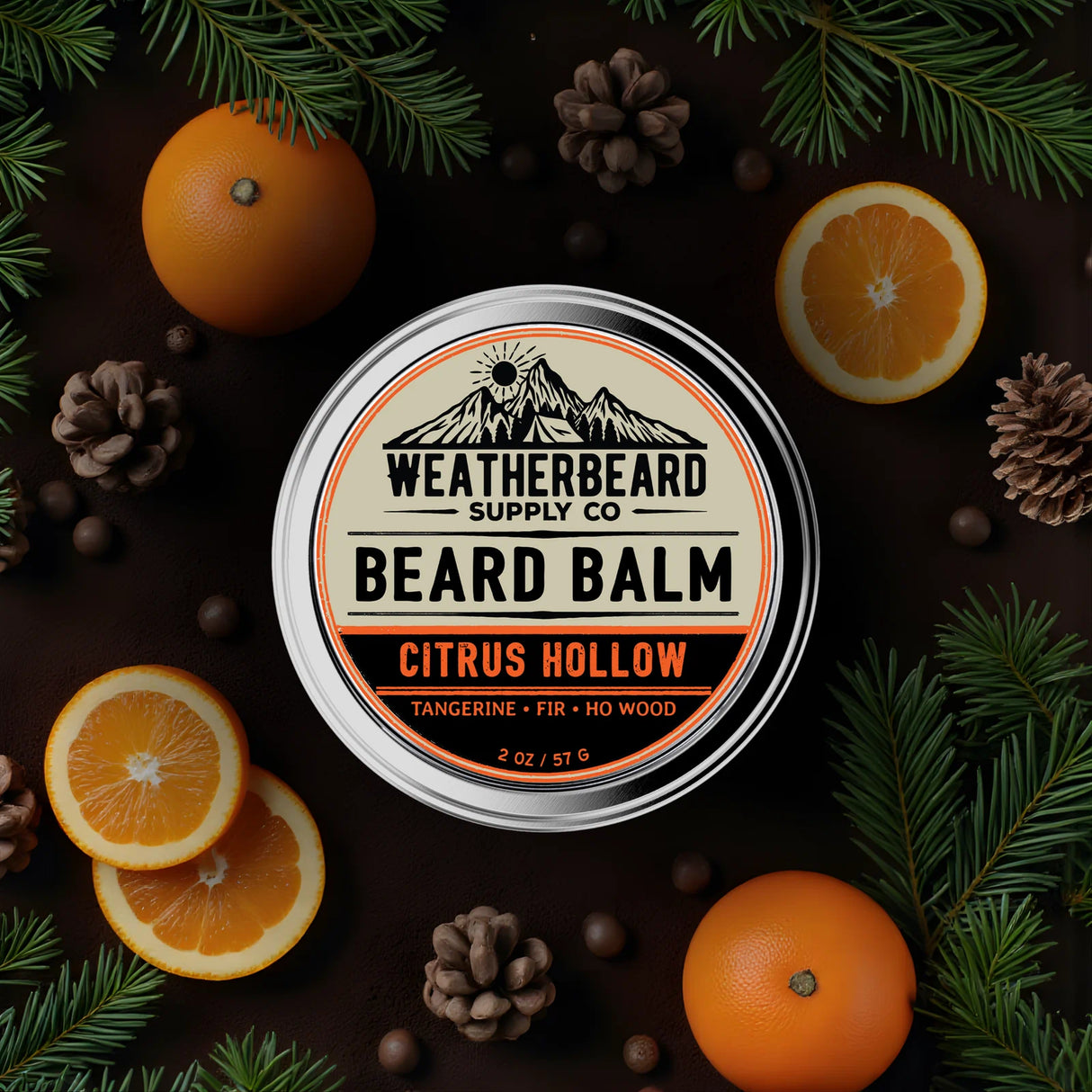 Citrus Hollow Beard Balm - Tangerine, Fir, Ho Wood