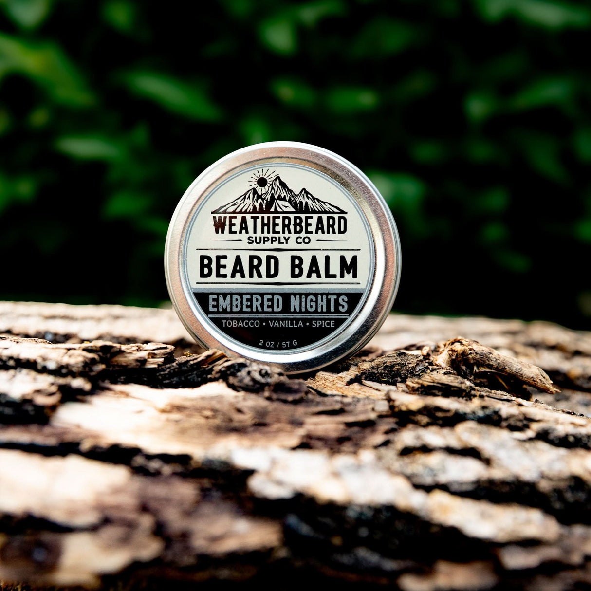 Embered Nights Beard Balm from Weatherbeard Supply Co with notes of tobacco, vanilla, spice