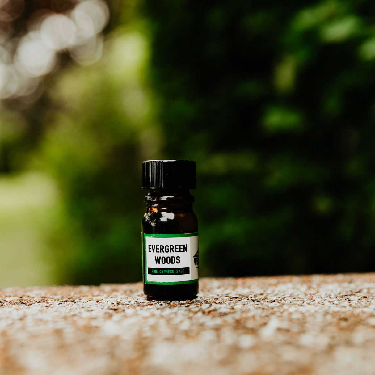 Side bottle details of Weatherbeard Supply Co Evergreen Woods Beard Oil Sample