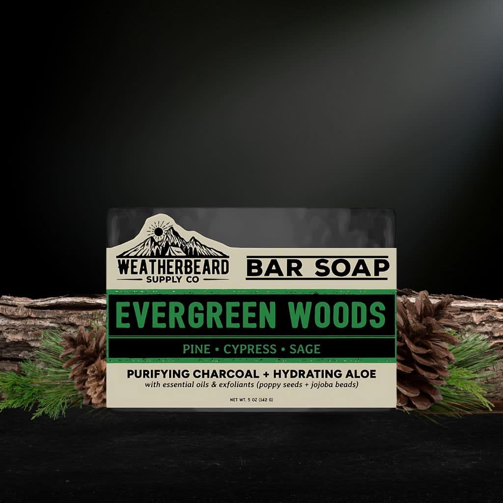 Evergreen Woods - Pine, Cypress, Sage Exfoliating Bar Soap