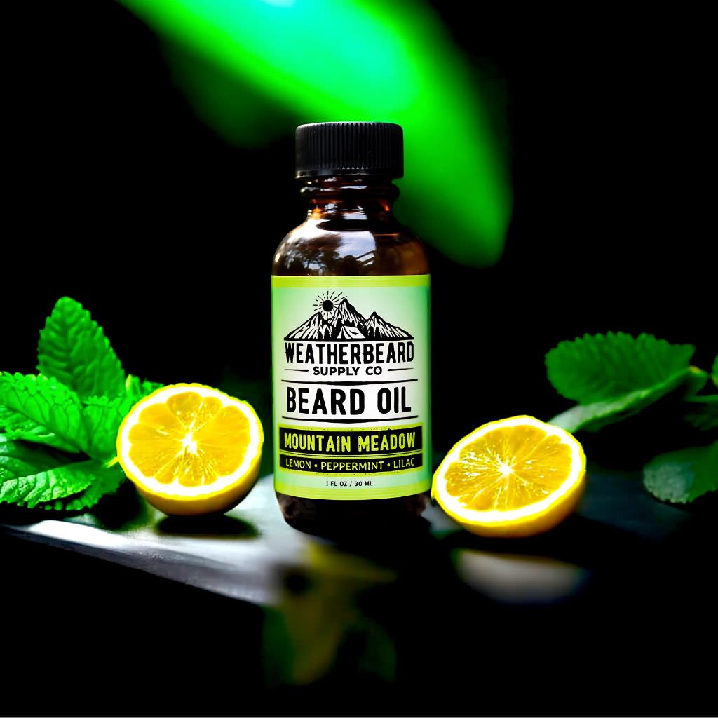 Mountain Meadow Beard Oil - Lemon, Peppermint, Lilac (Limited Edition)