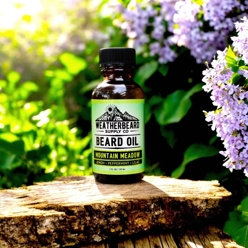 Mountain Meadow Beard Oil - Lemon, Peppermint, Lilac (Limited Edition)