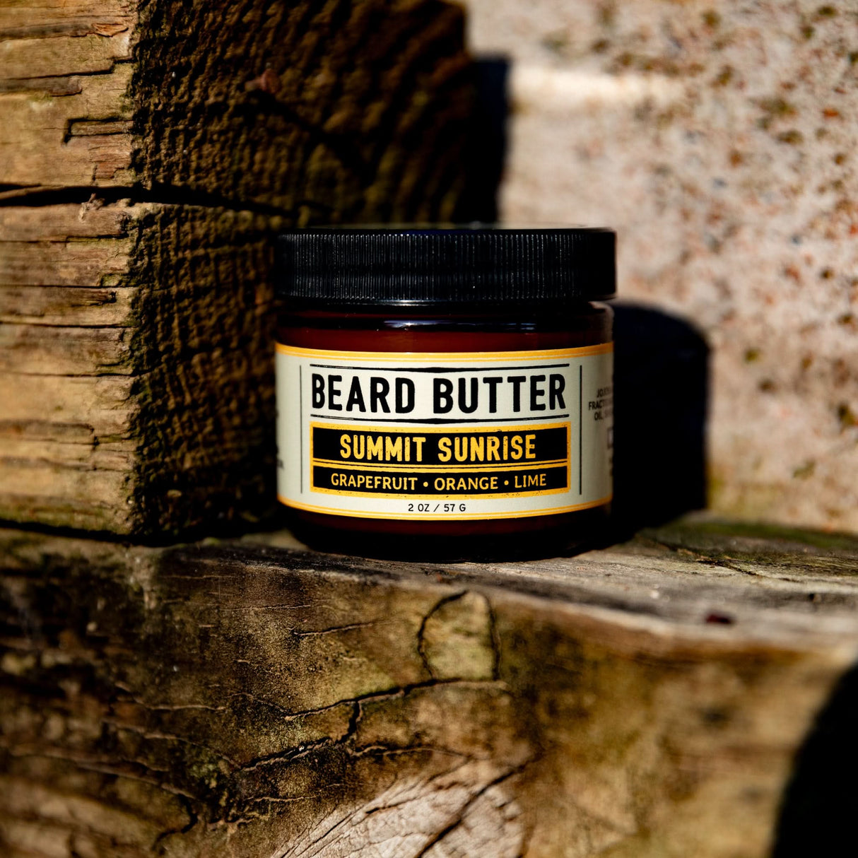 Closeup details of Summit Sunrise Essential Oil Beard Oil From Weatherbeard Supply Co