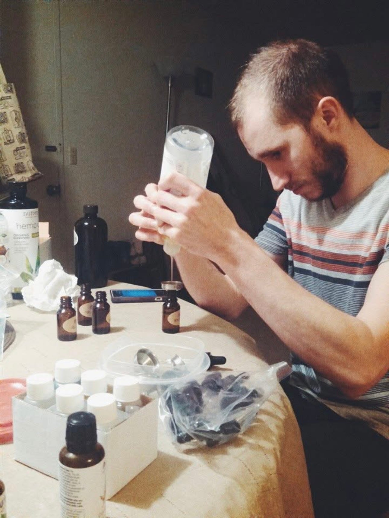 Owner Of Weatherbeard Making First Batch Of Beard Oil in 2015