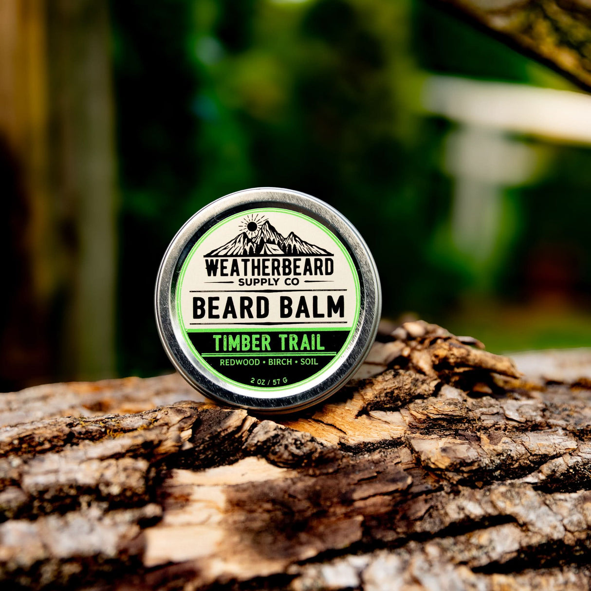 Close up of Weatherbeard Supply Co Timber Trail Beard Balm