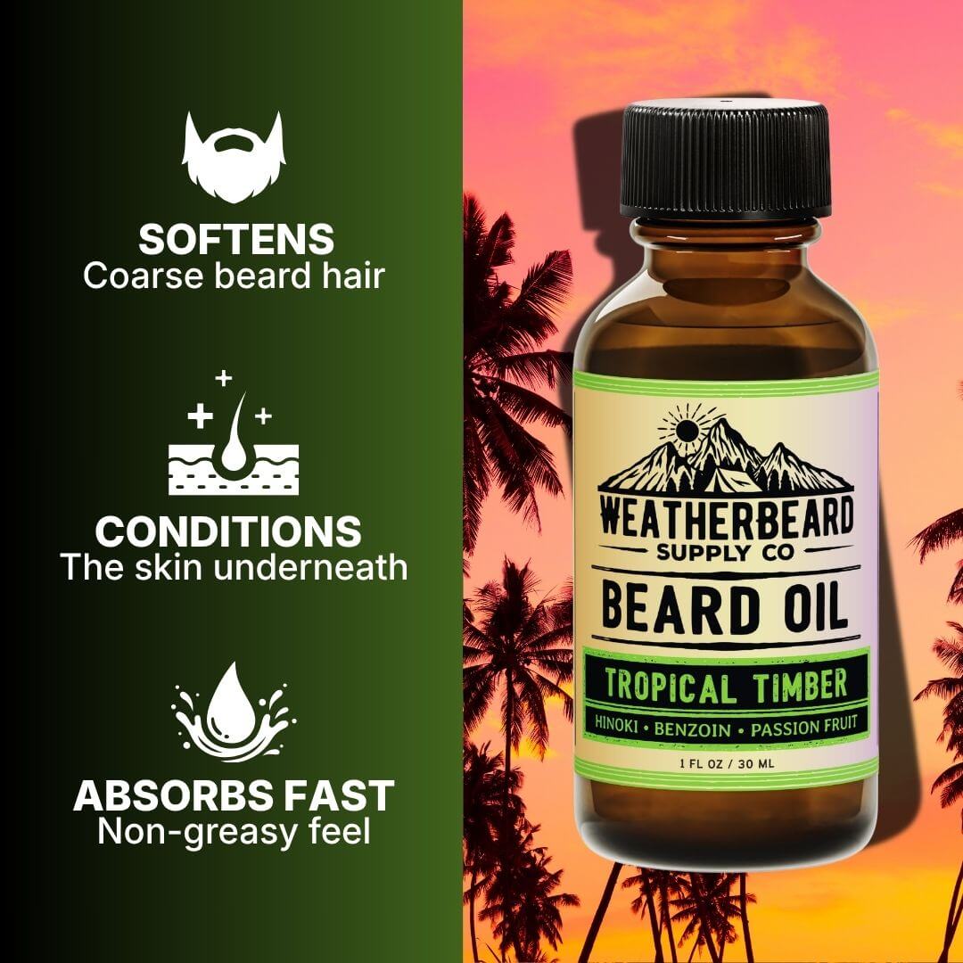 Tropical Timber Beard Oil - Hinoki, Benzoin, Passion Fruit