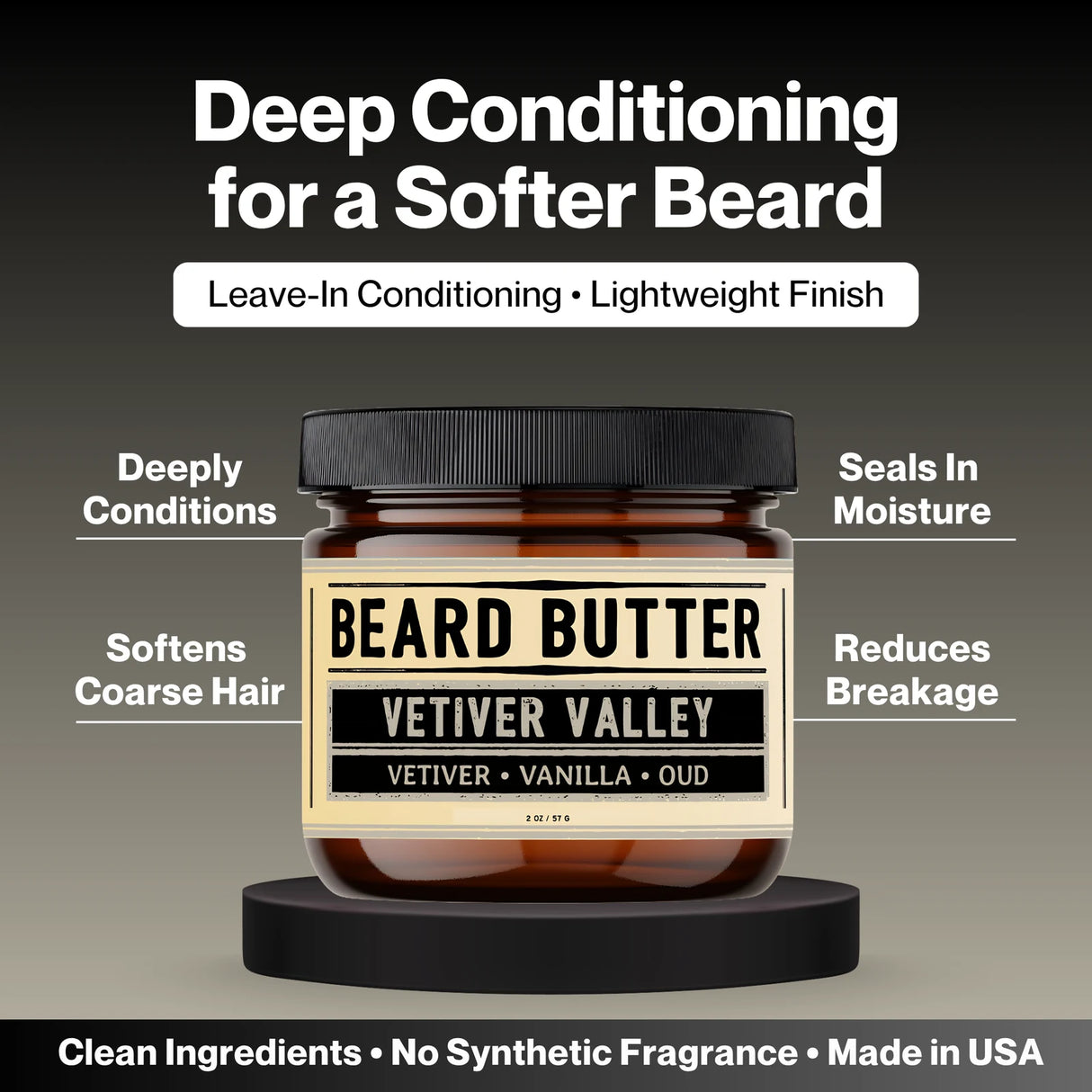 Vetiver Valley Beard Butter - Vetiver, Vanilla, Oud