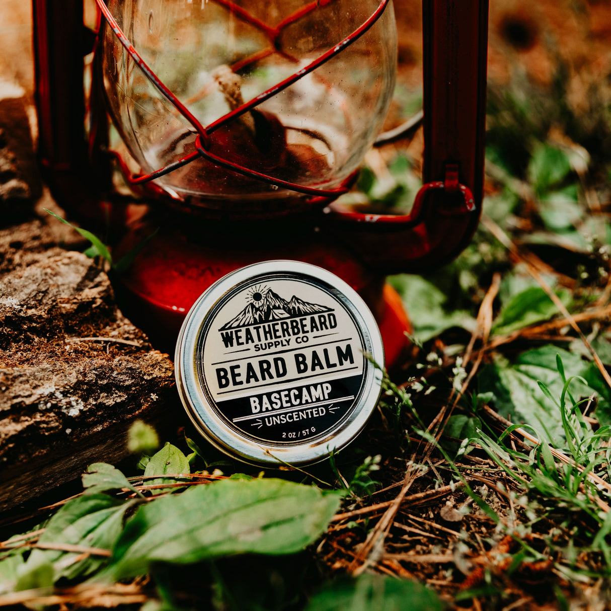 A close up of Weatherebeard Supply Co's all-natural unscented beard balm