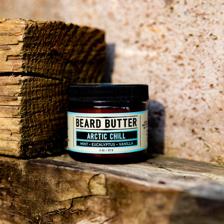 Closeup of Weatherbeard Supply Co Arctic Chill Mint, Eucalyptus, Vanilla Beard Butter