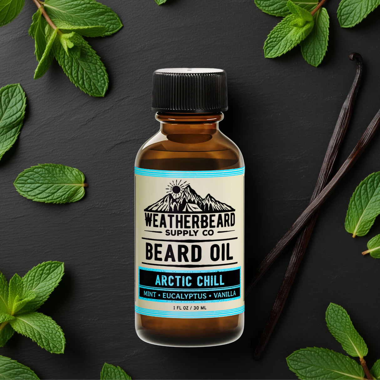 Arctic Chill Beard Oil - Mint, Eucalyptus, Vanilla