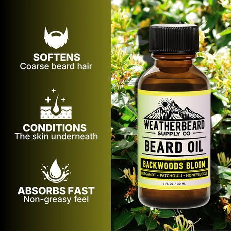 Backwoods Bloom Beard Oil - Bergamot, Patchouli, Honeysuckle