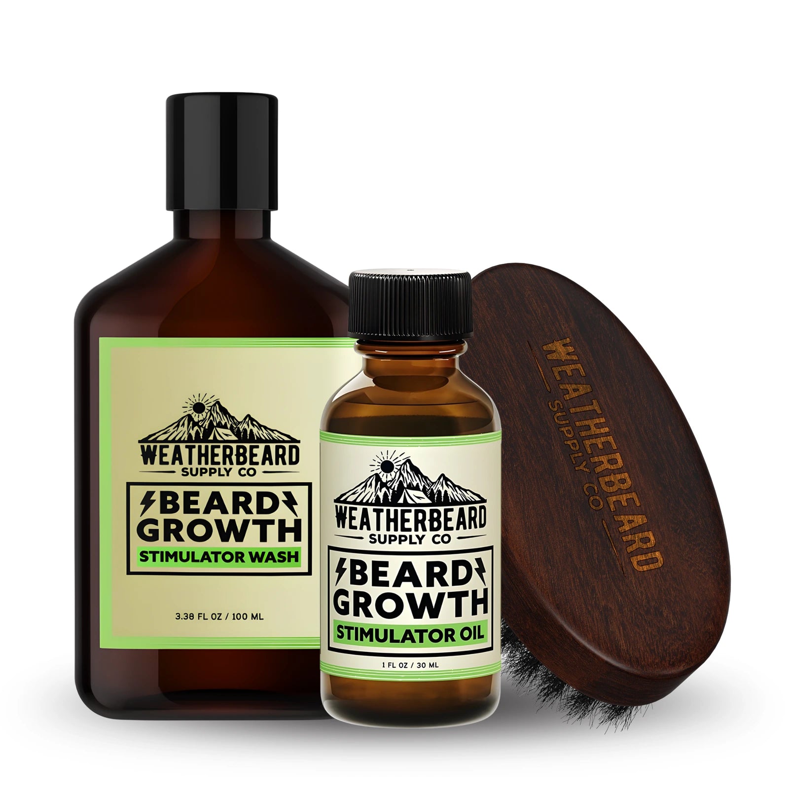 Weatherbeard Supply Co Beard Growth Kit with boars hair beard growth