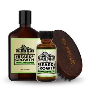 Weatherbeard Supply Co Beard Growth Kit with boars hair beard growth