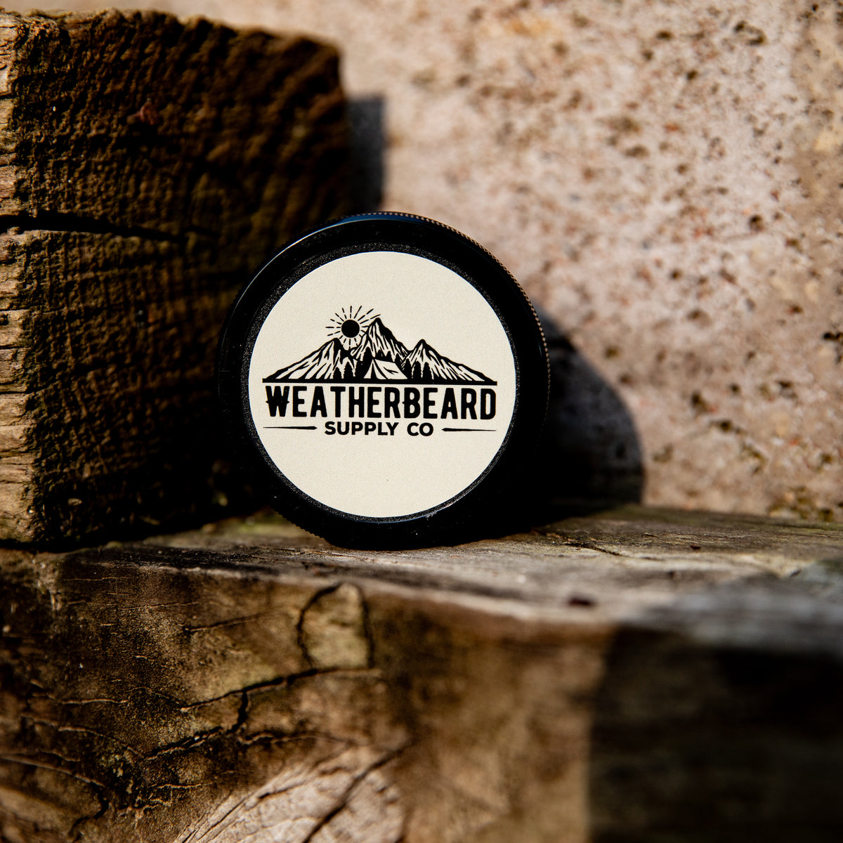Closeup of Weatherbeard Supply Co Beard Butter Top Label