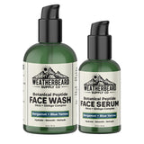 Weatherbeard Supply Co Botanical Peptide Face Wash and Face Serum Bundle against a white background