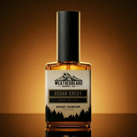 Bottle of Weatherbeard Supply Co Cedar Crest Spray Parfum For Men