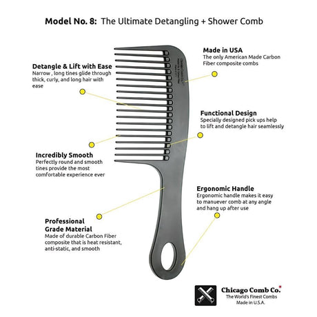 Weatherbeard Supply Co. Chicago Comb Model 8 – Stainless Steel Beard Comb 