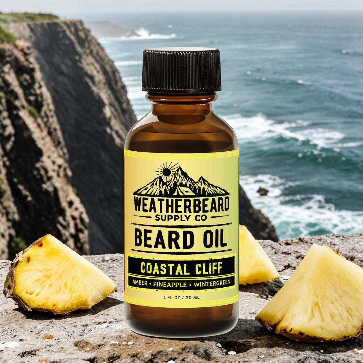 Coastal Cliff Beard Oil - Amber, Pineapple, Wintergreen