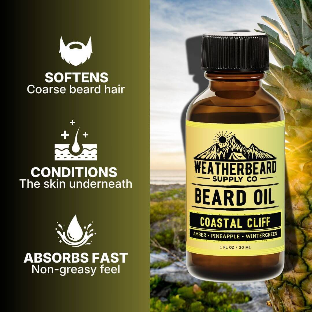 Coastal Cliff Beard Oil - Amber, Pineapple, Wintergreen