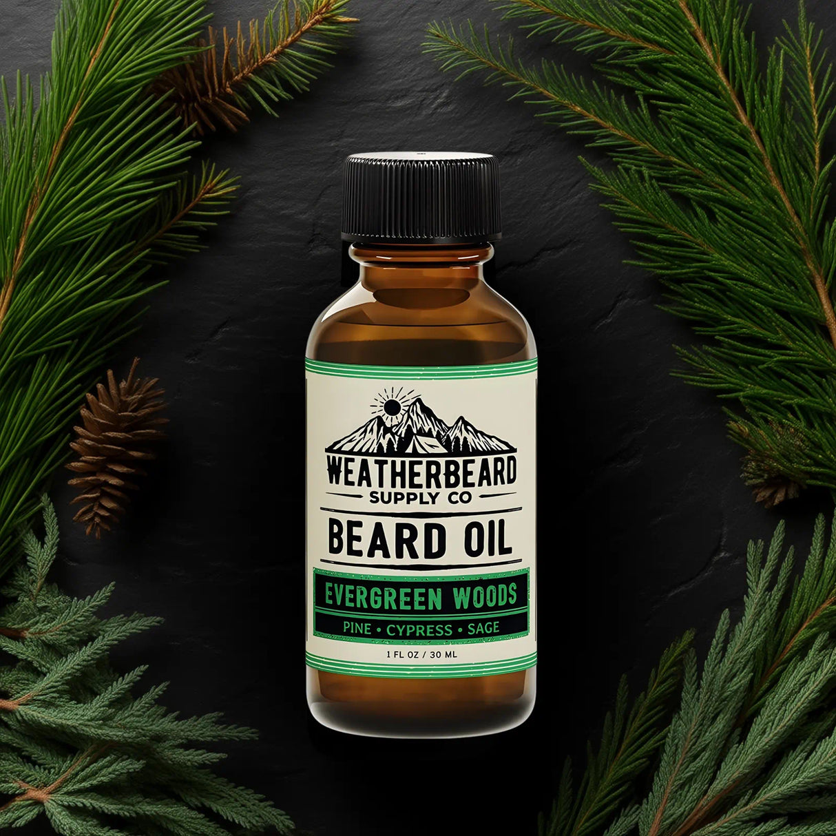 Evergreen Woods Beard Oil - Pine, Cypress, Sage