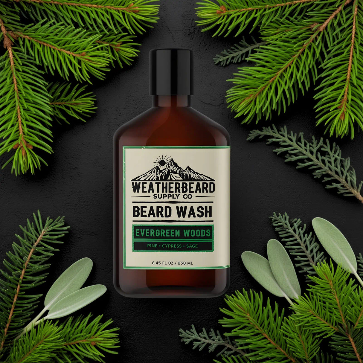 Evergreen Woods Beard Wash - Pine, Cypress, Sage