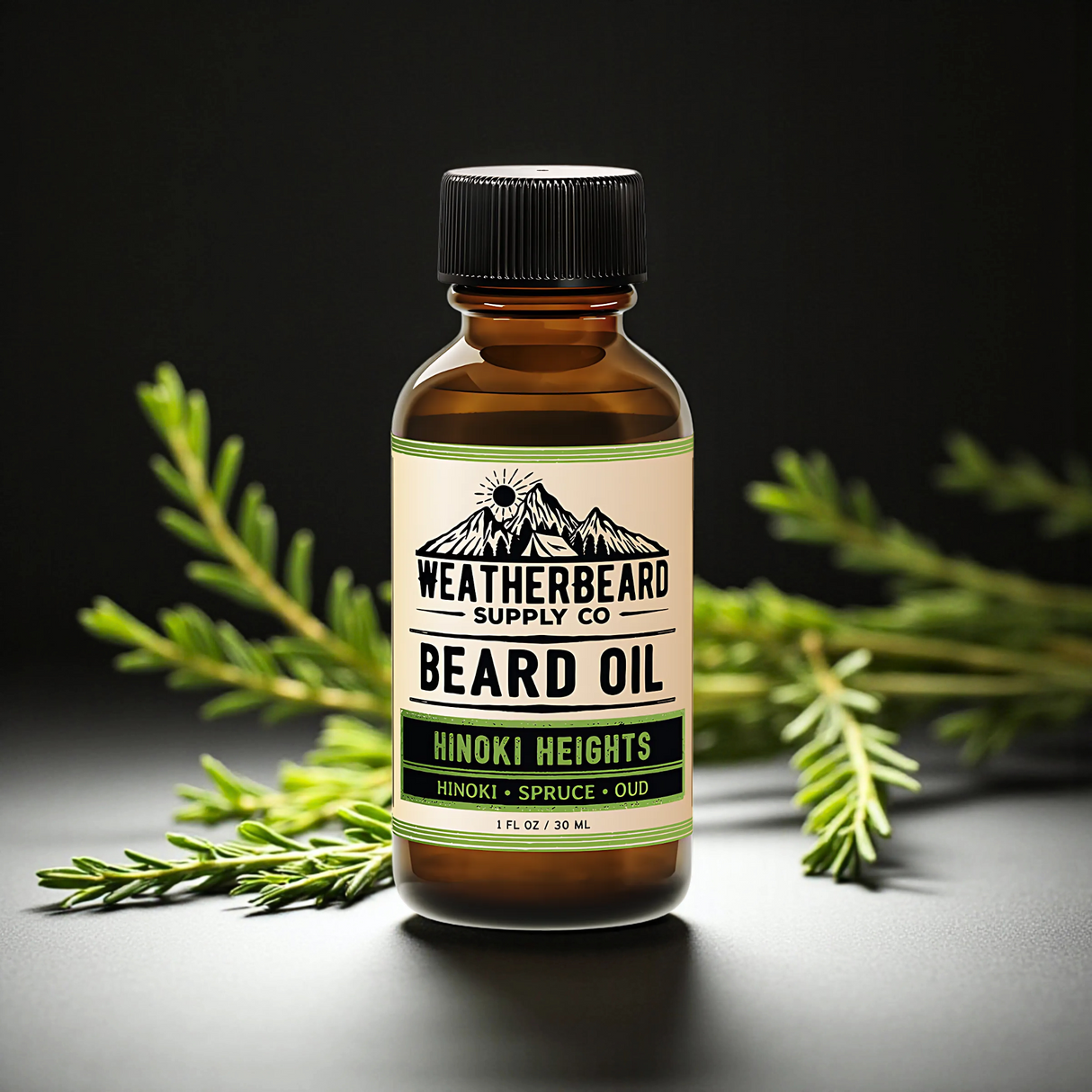 Hinoki Heights Beard Oil - Hinoki, Spruce, Oud (Limited Edition Dark Woods Collection)