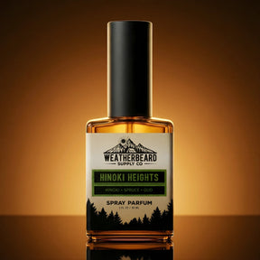 Bottle of Weatherbeard Supply Co Hinoki Heights Spray Parfum for men