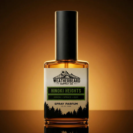 Bottle of Weatherbeard Supply Co Hinoki Heights Spray Parfum for men