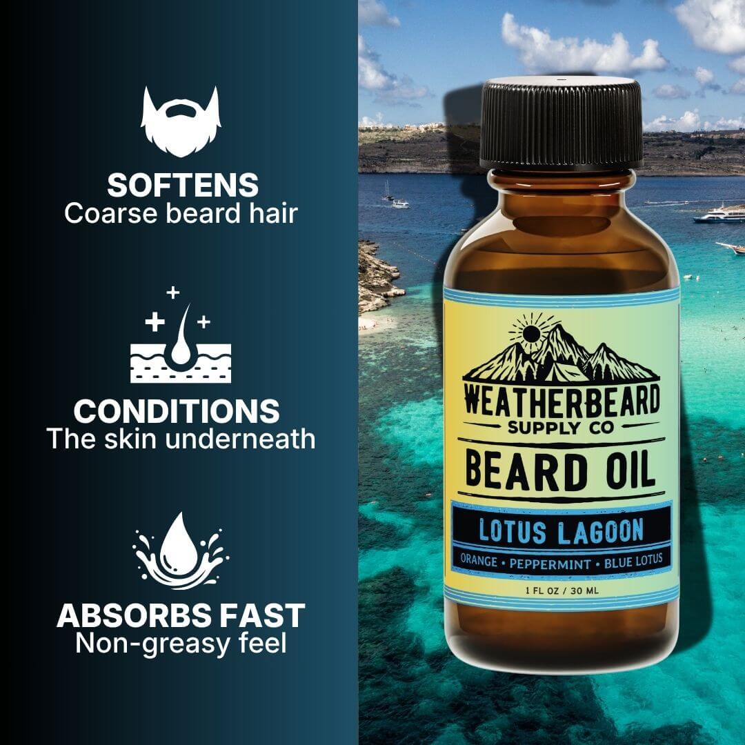 Lotus Lagoon Beard Oil - Orange, Peppermint, Blue Lotus