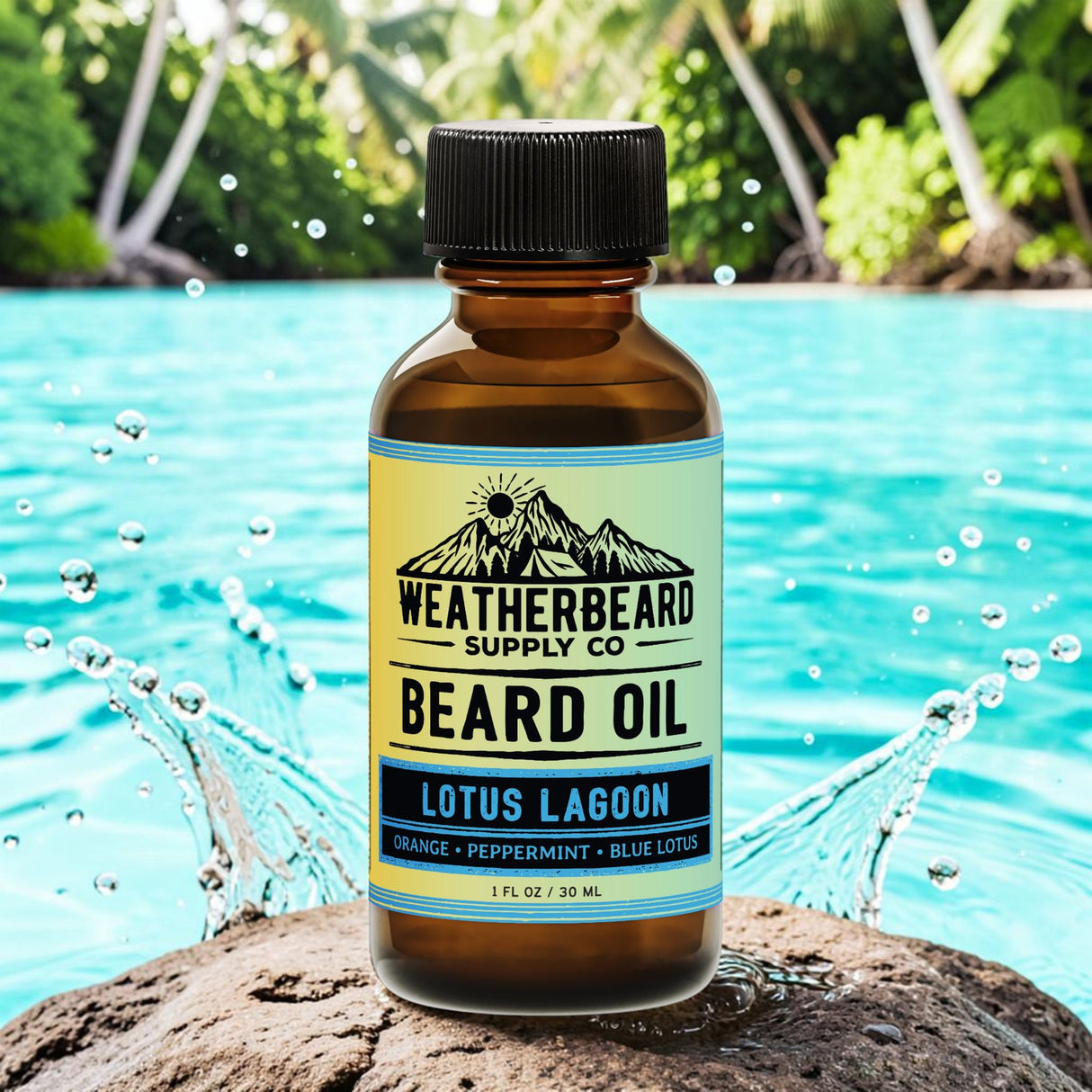 Lotus Lagoon Beard Oil - Orange, Peppermint, Blue Lotus