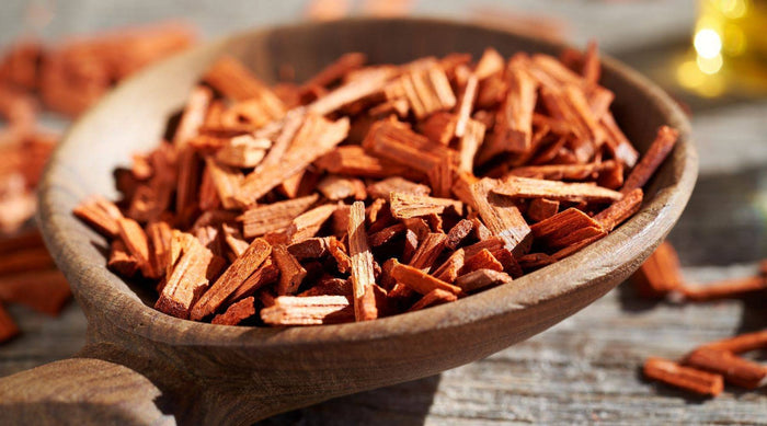 Wooden bowl filled with Sandalwood Bark