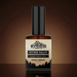Bottle of Weatherbeard Supply Co's Vetiver Valley Spray Parfum