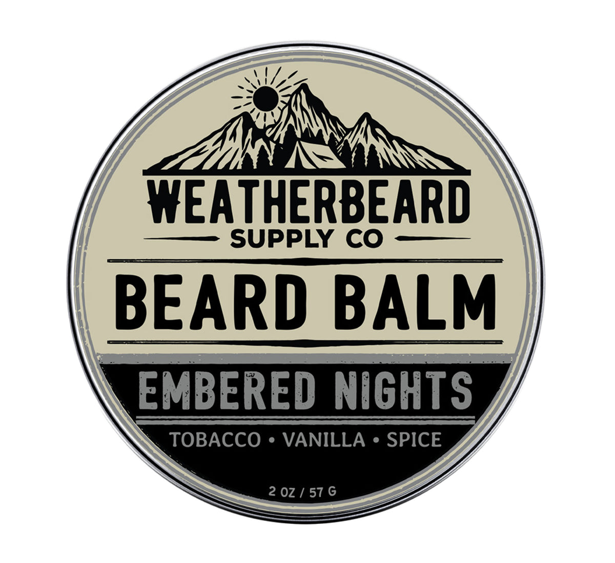 Weatherbeard Supply Co. 1oz Embered Nights Beard Balm – Tobacco, Vanilla, Spice Scent – Moisturizes &amp; Reduces Beard Frizz