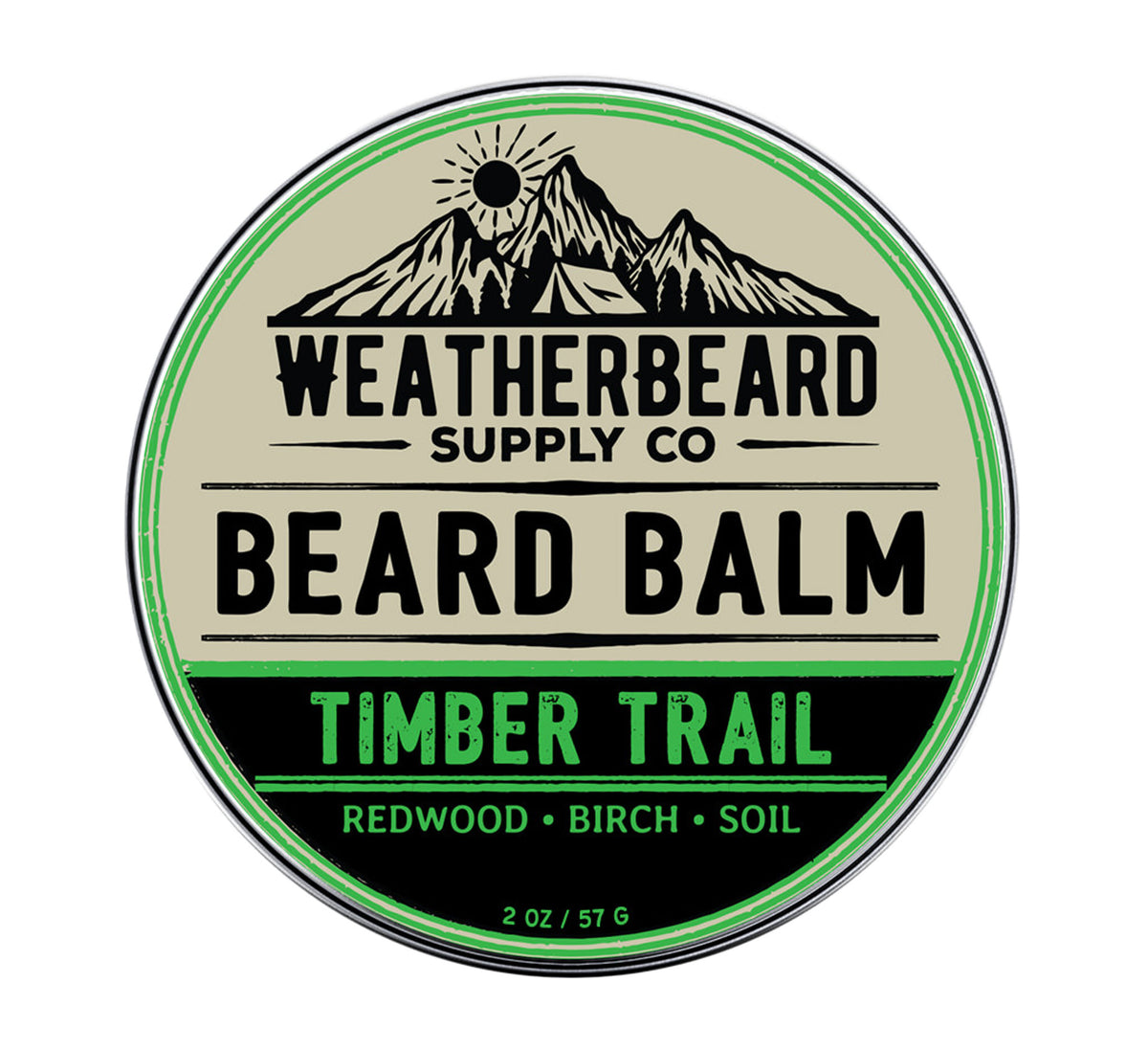 Weatherbeard Supply Co. 1oz Timber Trail Beard Balm – Redwood, Birch, Soil Scent – Earthy, Woodsy Beard Balm for Taming &amp; Conditioning