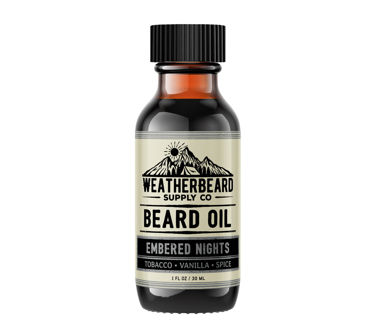 Weatherbeard Supply Co. 1oz Embered Nights Beard Oil – Tobacco, Vanilla, Spice Scent – Moisturizes &amp; Reduces Beard Itch