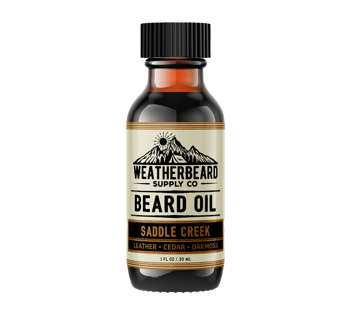 Weatherbeard Supply Co. 1oz Saddle Creek Beard Oil – Leather, Cedar, Oakmoss Scent – Bold &amp; Rugged Beard Oil for Men