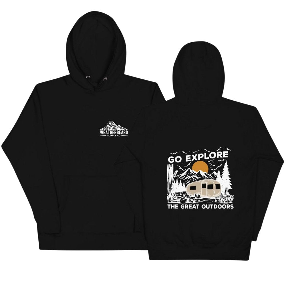 Logo/Camper In Mountains Hoodie